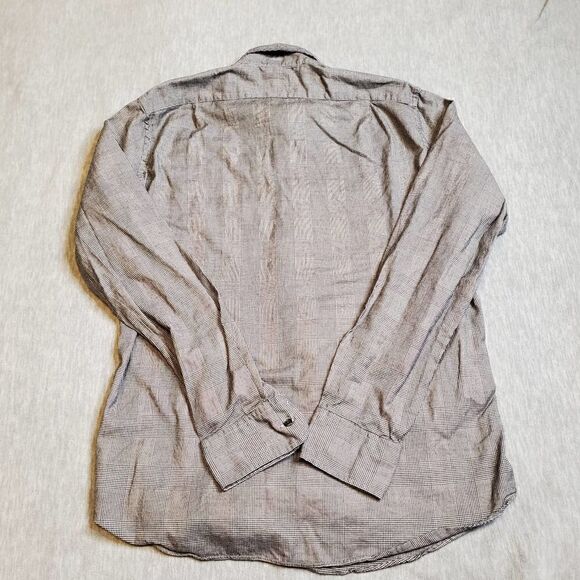 J Crew Shirt Mens Medium Gray Slim Fit Checkered Button Up - Picture 8 of 9